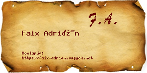 Faix Adrián névjegykártya